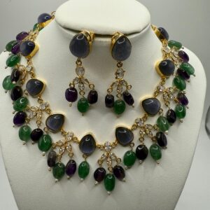 stunning green & Blue Stone Necklace!