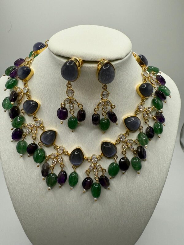 stunning green & Blue Stone Necklace!