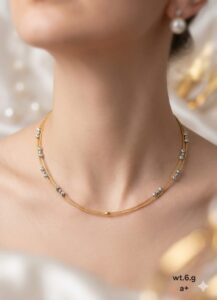 Elegant gold beaded chain necklace jewellery